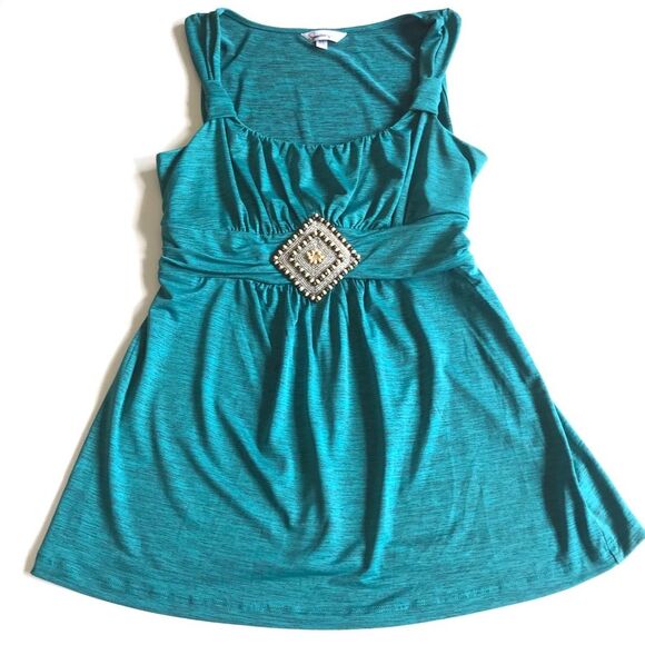 Speechless Embellished Beaded Tank Top Flowy Tie Back Sz XL - Picture 3 of 10